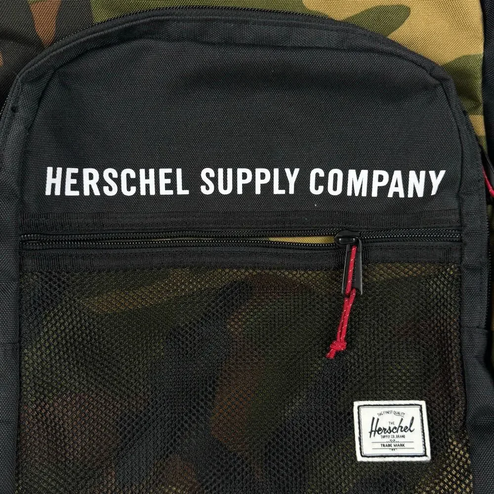 Herschel Supply Co. Kaine Backpack Canvas Woodland Camo Black Laptop Pocket